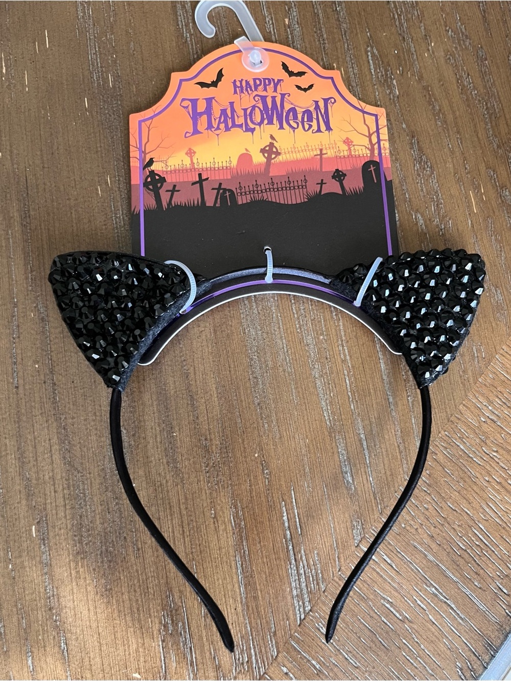 Black Sequin Cat Ear Headband— Halloween
